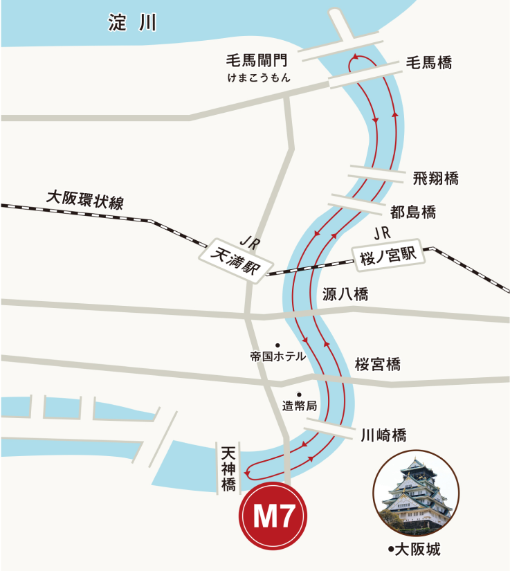 クインビーエムセブンの運航ルートマップ